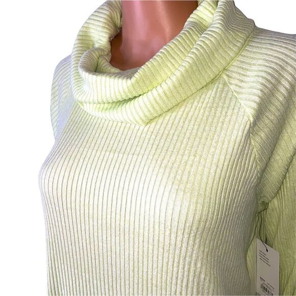 Sonoma Goods For Life® Raglan Rib Cowlneck Top NEW pale neon green NEW - Picture 5 of 14